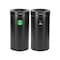 Alpine Industries 54 Gallon 2-StreamStainless Steel Compost Bin and Trash Can Black ALP475-27-BLK-CO-T - alternate 1